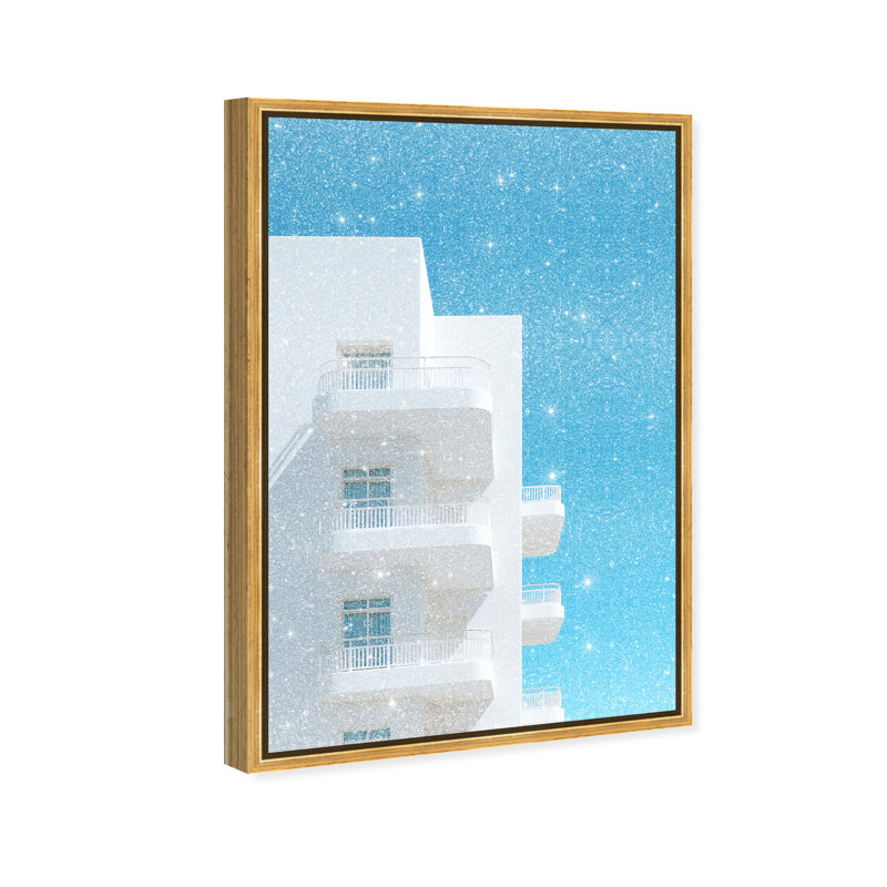 Modular White II Architecture Canvas Print by Oliver Gal, Black Frame, 10 x 15, 21"H x 31"W, Gold Floater Frame