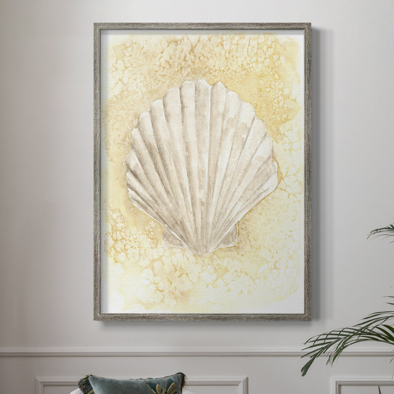 Reproduction encadrée Salty Seashell II - bois massif, H 11 po x l 9 po