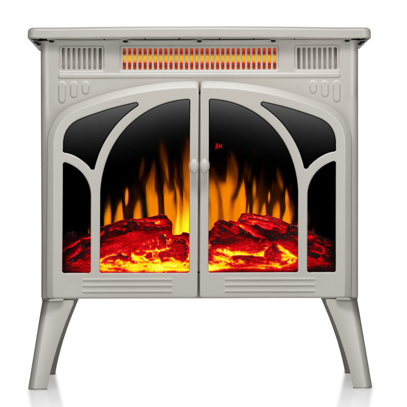 Antarctic Star Electric Fireplace Heater 25" with Remote Control,Heater w/Realistic Flame Effect, Overheat Protection, Temperature Adjustable, 1500W, for Indoor Use