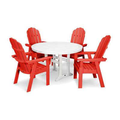 Ensemble repas 5 pièces POLYWOOD Vineyard Curveback Adirondack