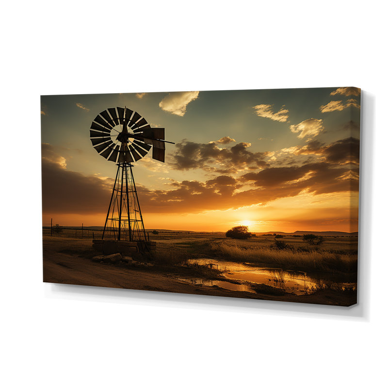 Texas Rustic Windmills - Paysages, impressions d'art mural