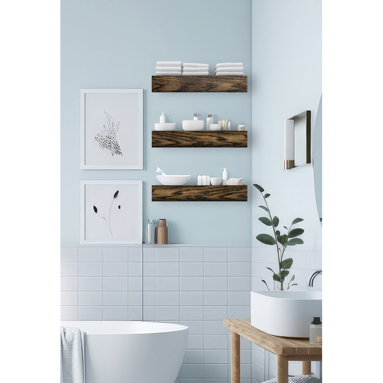 Emerald Lee 3 Piece Oak Floating Shelf