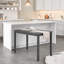 Acacia Wood Rectangular Dining Table in Slate Gray, Seats 4, Modern Farmhouse Style, Compact 45.5-Inch Kitchen Table
