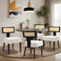 Upholstered Rattan Dining Chair, Armless Side Chair