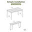 Ensemble de salle à manger 3 pièces pour table d'extérieur en bois d'acacia avec 2 bancs