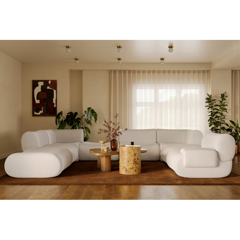 Canapé modulaire Zenith, Orienté à droite, Mélange de polyester crème