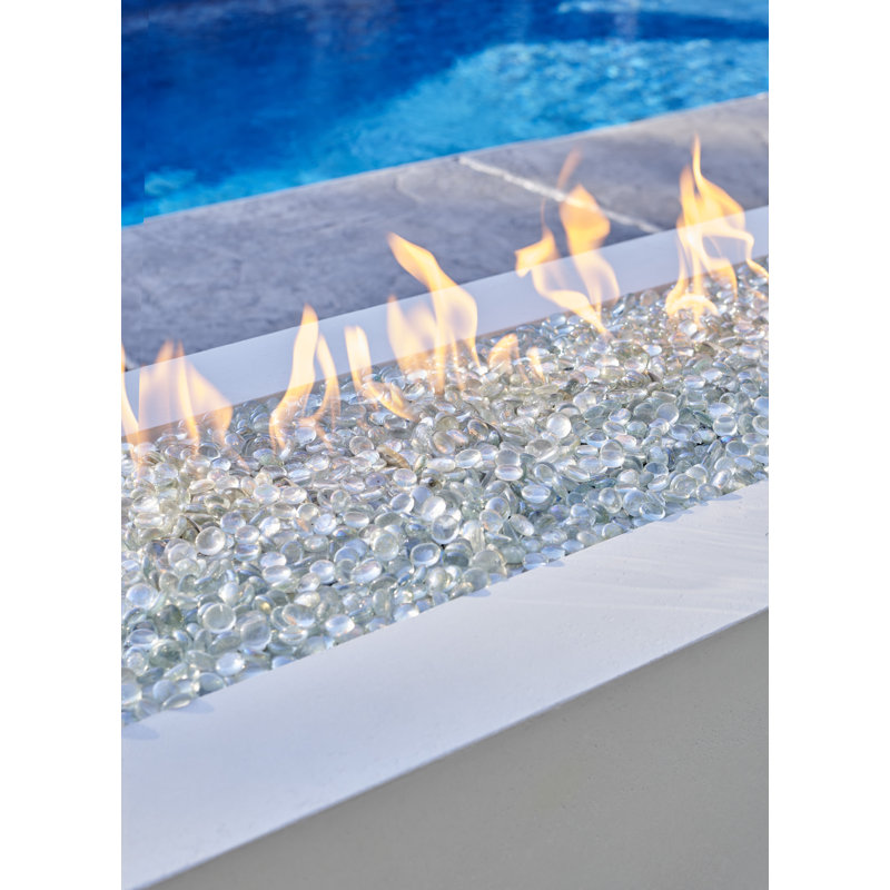 Cove Rectangle Concrete Smokeless Fire Pit Table, White