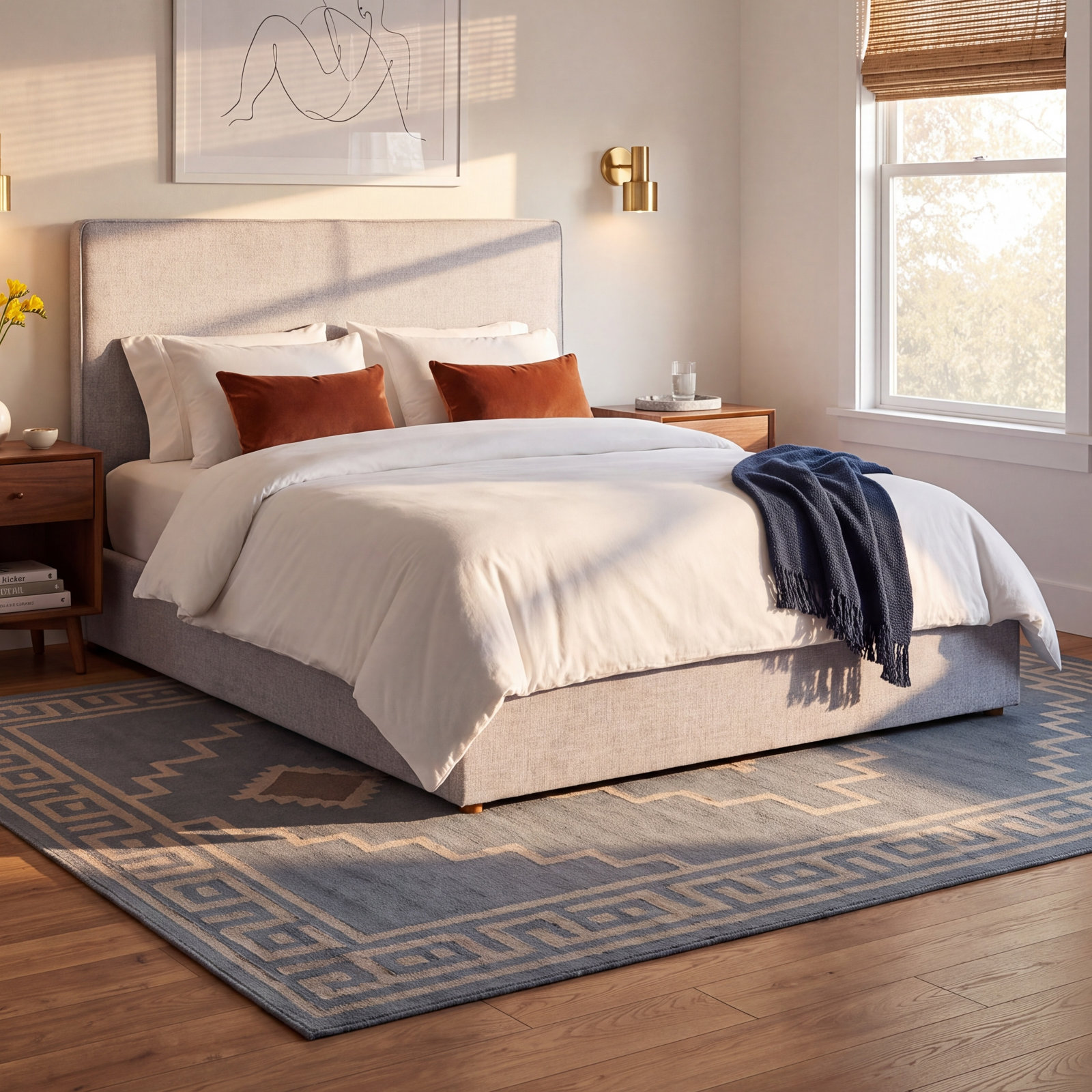 Barclay Linen Upholstered Storage Bed, King