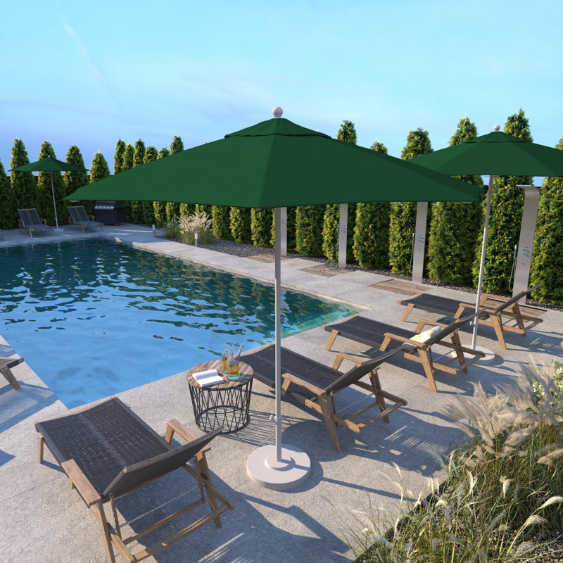 Parasol de marché commercial en aluminium 9 pi avec alvéolaire en oléfine, Performance vert forêt