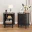 Table de bout ronde en bois 23,5 "avec station de charge-2051704647-2080006117