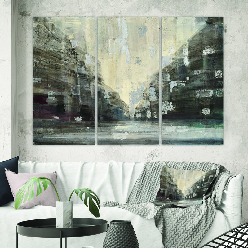 «Black and White Cityscape», peinture de plusieurs images sur toile tendue, H 40 po x l 60 po x P 1 po
