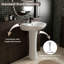 Ensemble de lavabo sur piédestal Los Flexi 20 po, trop-plein et 1 trou de robinet, idéal pour les petites salles de bain