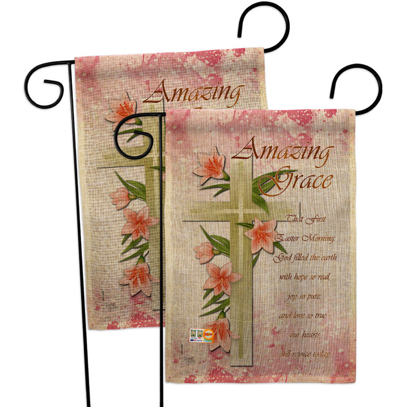 Toile de jute à 2 faces 18,5 x 13 po amazing grace drapeau de jardin