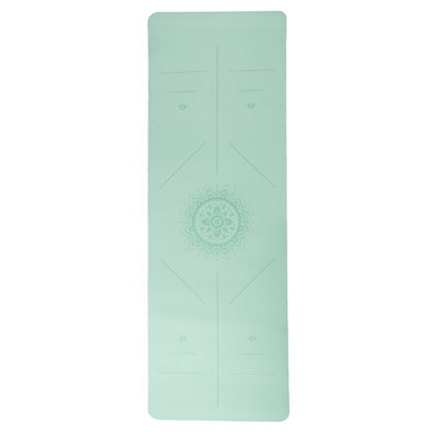 Tapis de yoga d'extérieur avec marques d'alignement Wakeman - Tapis d'exercice léger avec sangle de transport pour la maison ou le voyage