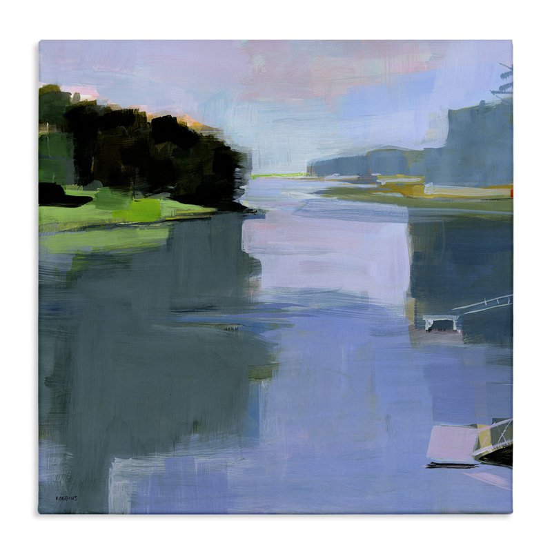 Water Reflection Abstract Canvas, design by Kathleen Robbins, 17" H x 17" W