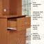 Armoire de cuisine avec vitrine autoportante de 23,6 pouces de large avec rangement, tablette à micro-ondes et tiroir à ustensiles-116087337