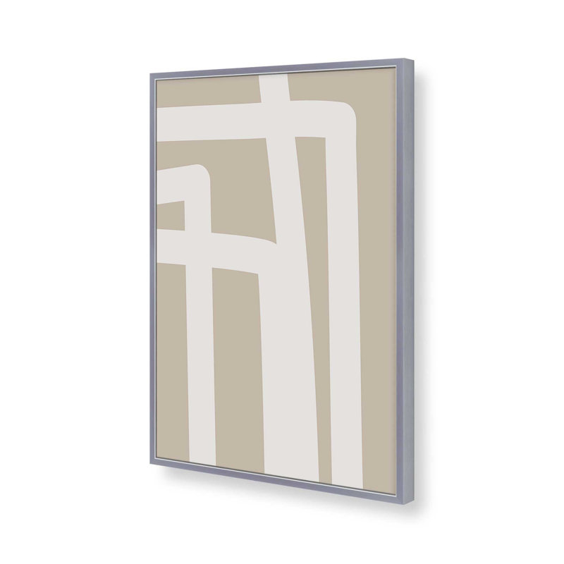 «Neutral Abstract 5B» par Garima Dhawan, reproduction d'art sur toile, Argent argent, H 24 po x l 18 po