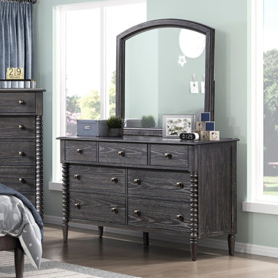 Commode à sept tiroirs avec miroir
