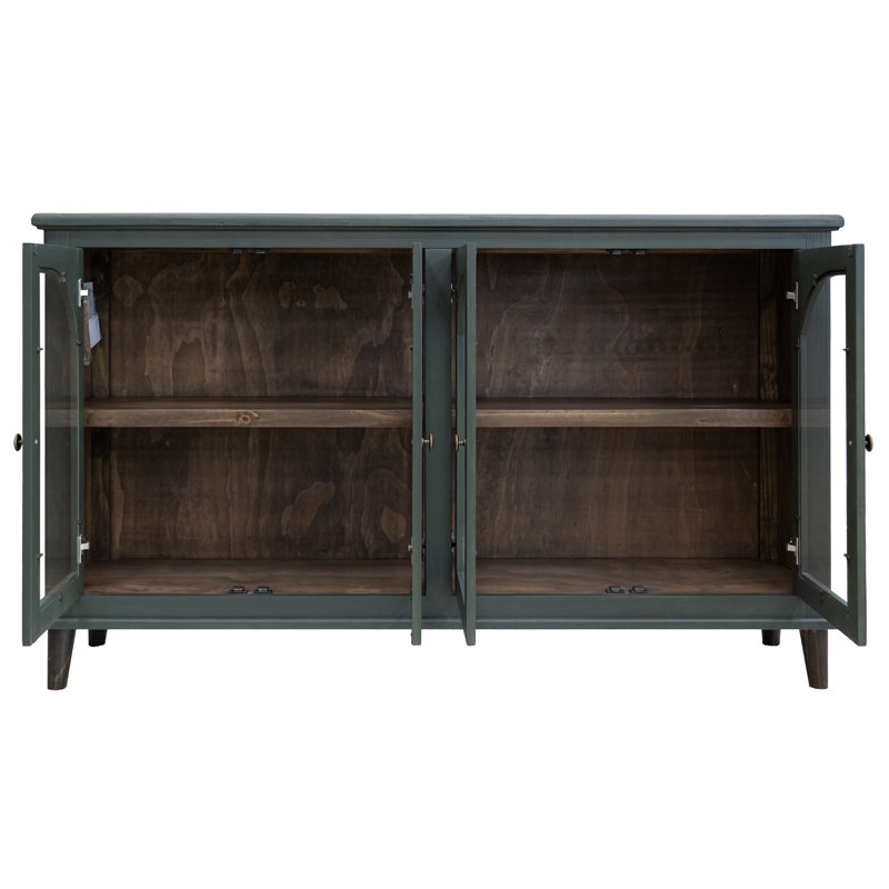 70.75" Wide Solid Wood Sideboard, Forest Green