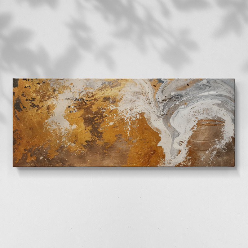 Toile tendue avec châssis abstrait # 4 LXVI-Abstract, H 12 po x l 30 po