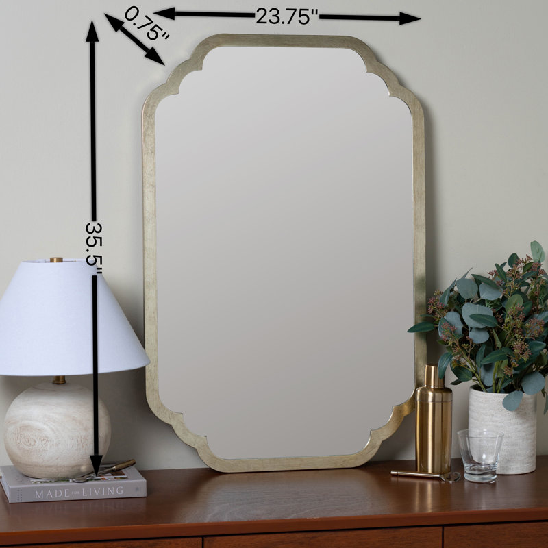 Carol Scalloped Mirror, Silver Leaf