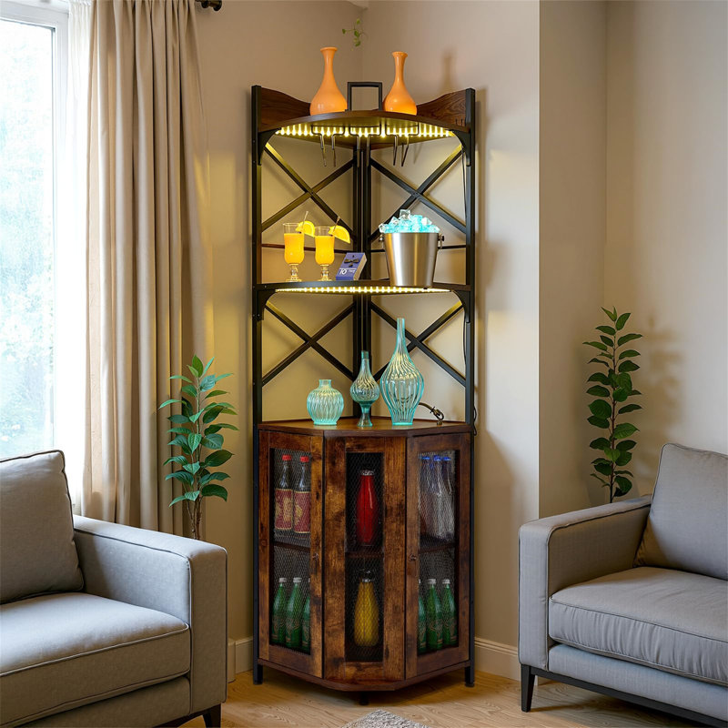 30 cm Wine Bar Cabinet, Brown/Black