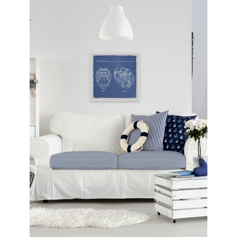 Rosado Wrapped Canvas Print, 41cm H x 41cm W, Blue, White