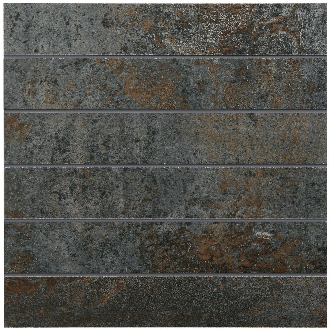 Common Core 2'' W x 12'' L Porcelain Metal Look Tile Mosaic Sheet PIXL 