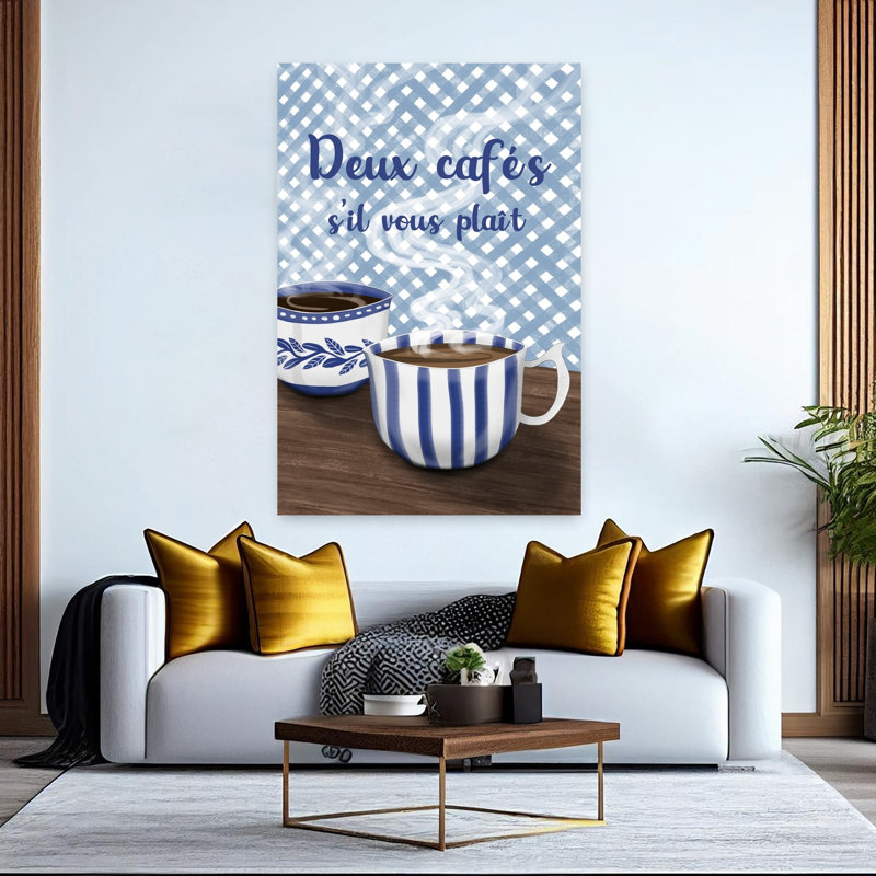 Two French Coffees by EMELIEmaria - Wrapped Canvas Print, 152.4 cm H x 101.6 cm W