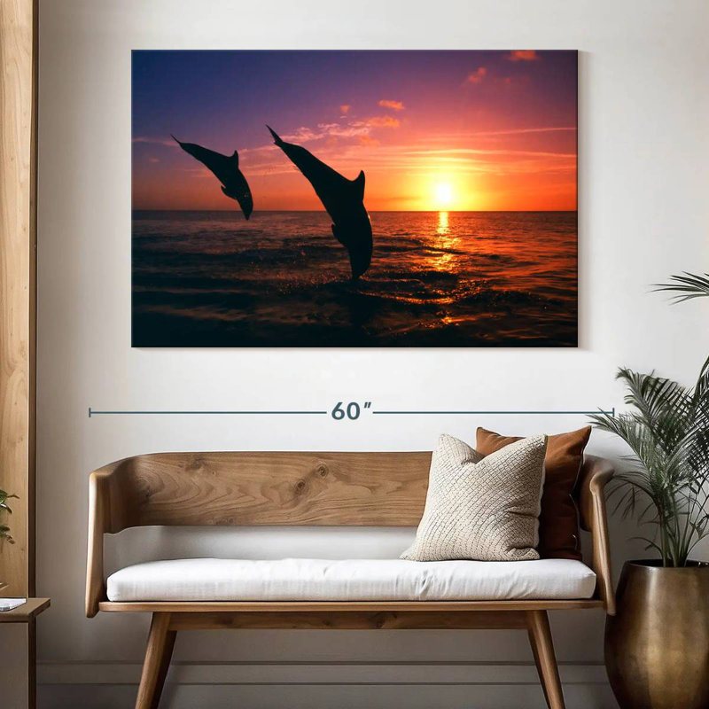 Brampt Dancing Bottlenose Dolphins, 34" H x 51" W