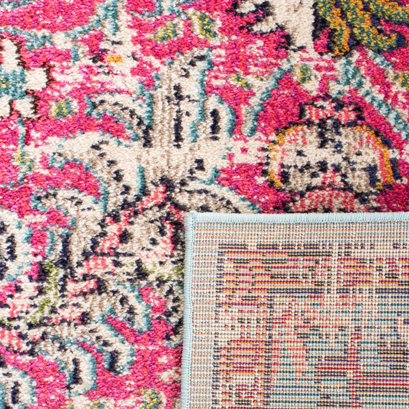Tapis fuchsia / bleu sarcelle Felty, Rectangle 4 pi x 6 pi