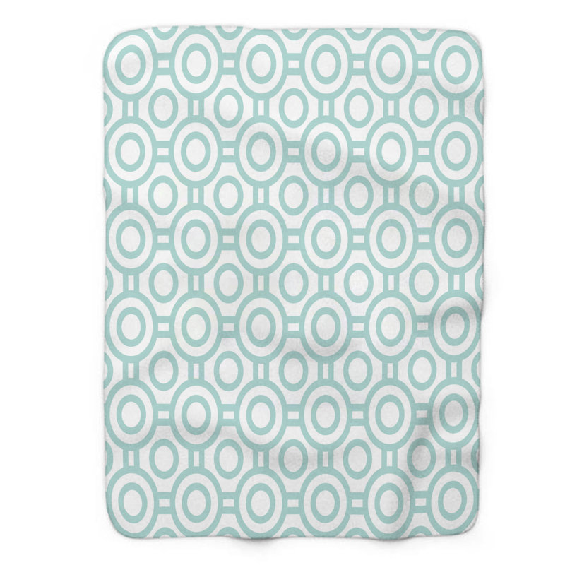 Couverture en sherpa de qualité supérieure 1 pièce Mint Polka Aesthetic, L 50 po x L 60 po