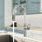 MASO Kitchen Faucet with Pull-Down Sprayer, 3 Spray Modes, Single Handle High Arc Sink Faucet for Kitchen, RV, Laundry and Bar, 304 Stainless Steel, Polished Chrome-125898089-125898087