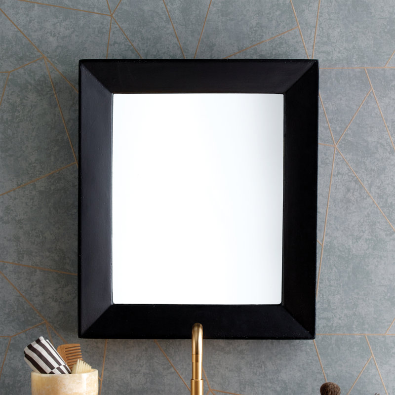 Portola Modern & Contemporary Beveled Bathroom / Vanity Mirror, 26" x 22", Charcoal