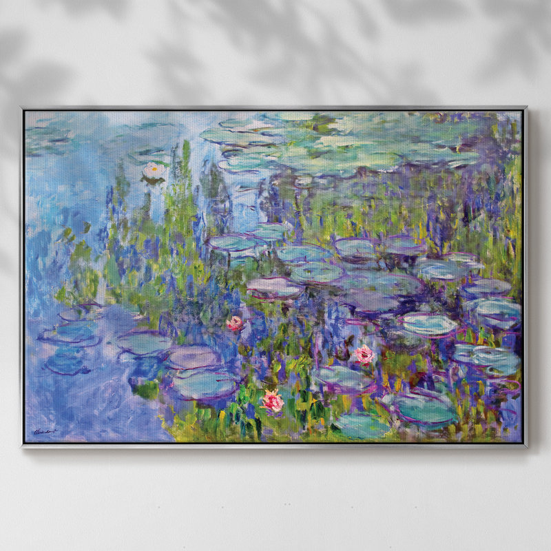 Nymphéas, 1914, impression sur toile encadrée, H 17 po x l 25 po x P 2 po, Argent
