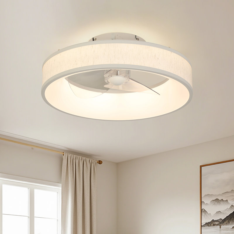 Ventilateur de plafond en cage 17,7 po avec lumières DEL et télécommande (ensemble de 2)