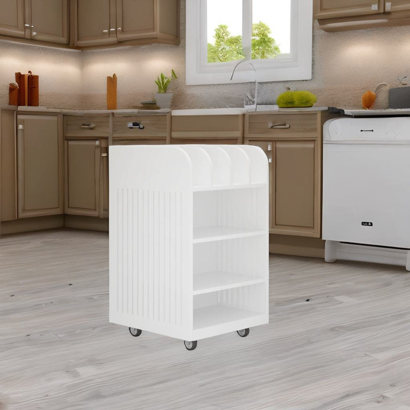 Navendra 17.71 " W Kitchen Cart, White