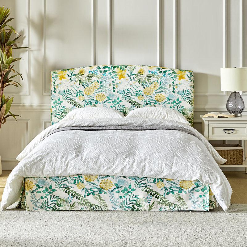 Finnin Upholstered Platform Bed with Washable Slipcover, King, Spring
