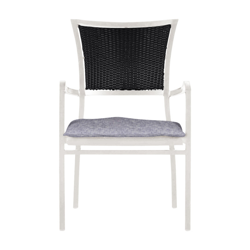 Chaise avec accoudoirs Aire - Craie / Noir, Pas de soudure, Craie / noir, Indigo Intermix
