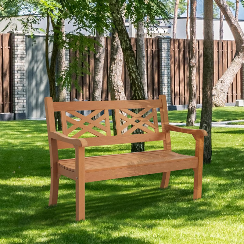 Banc d'extérieur Knepp, Teck, H 37 po x l 49 po x P 24,8 po