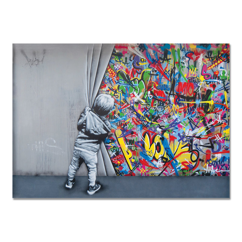 Pronto Da Appendere by Banksy - Rectangle Painting on Canvas, 100cm H x 140cm W