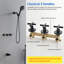 Ensemble de robinet de douche à 3 poignées avec douche à main 10 jets Ensemble de douche à main 4,7 pouces Système de douche mural avec douchette de baignoire Ensemble de garniture de baignoire et de douche-113520076
