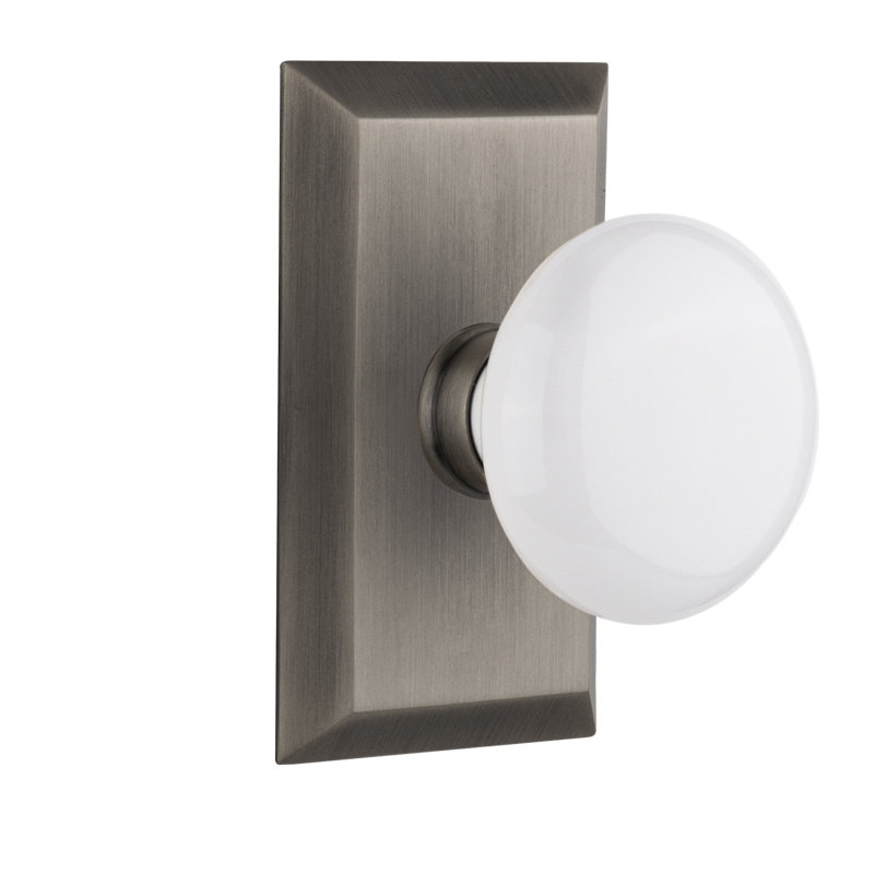 Studio Plate with White Porcelain Door Knob Nostalgic Warehouse 