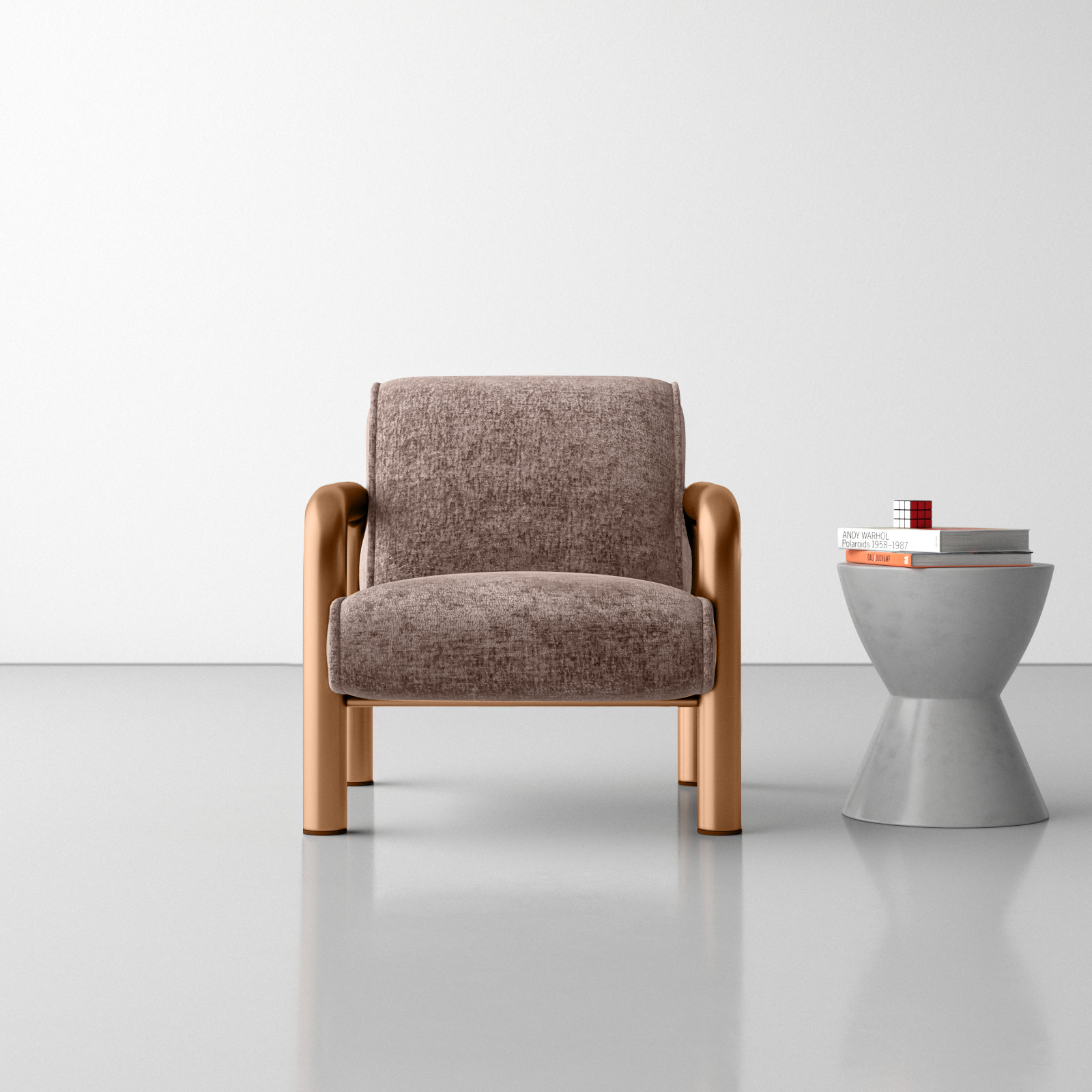 Ismenia Armchair, Gray Polyester