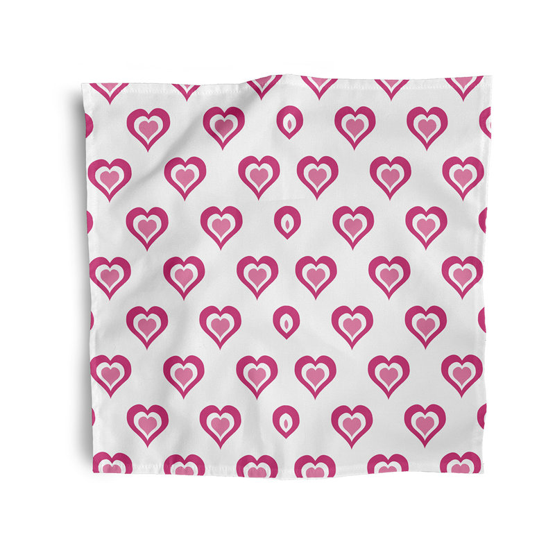 Mordenhill Polyester Geometric Square Napkin, Pink