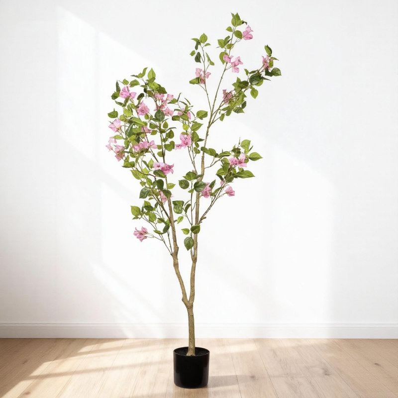 Arbre artificiel 60 'en pot fleurs roses
