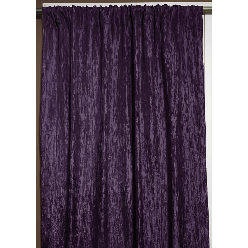 Gyle Semi Sheer Curtains / Drapes Single Panel, Plum, 54" W x 72" L