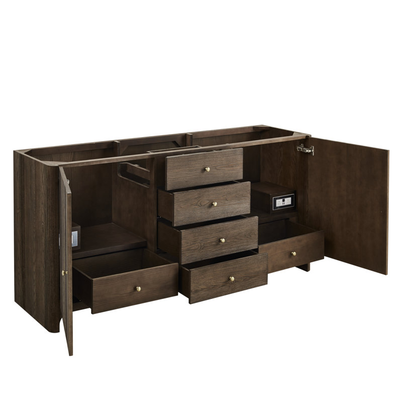Gracyn 71.75'' W Double Bathroom Vanity Base, Sable
