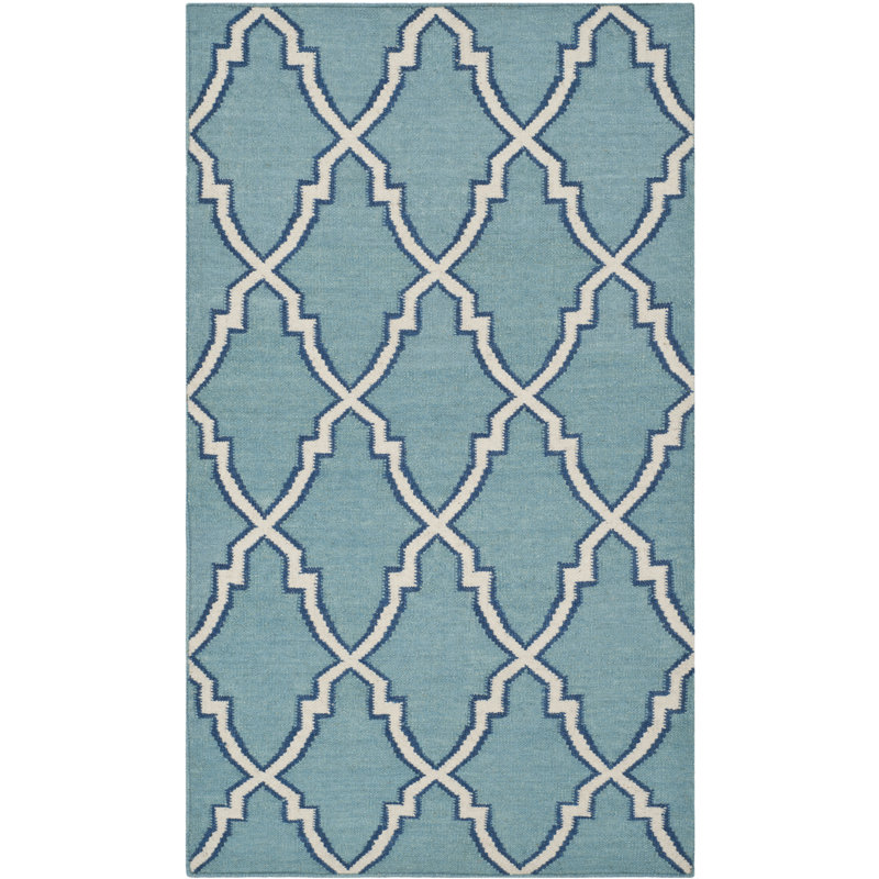 Feliciano Geometric Wool Hand Woven Area Rug, Rectangle 76 x 122 cm