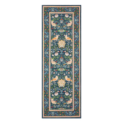  Washable Rugs for Living Room, Non Slip Floral Area Rugs, Low Pile Stain Resistant Botanical Bird Soft Carpet, Foldable Indoor Floor Mats for Bedroom, Nursery, Dining Room